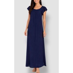 SAIL TO SABLE | $228 Navy Flutter Sleeve Maxi Dress, Size Medium